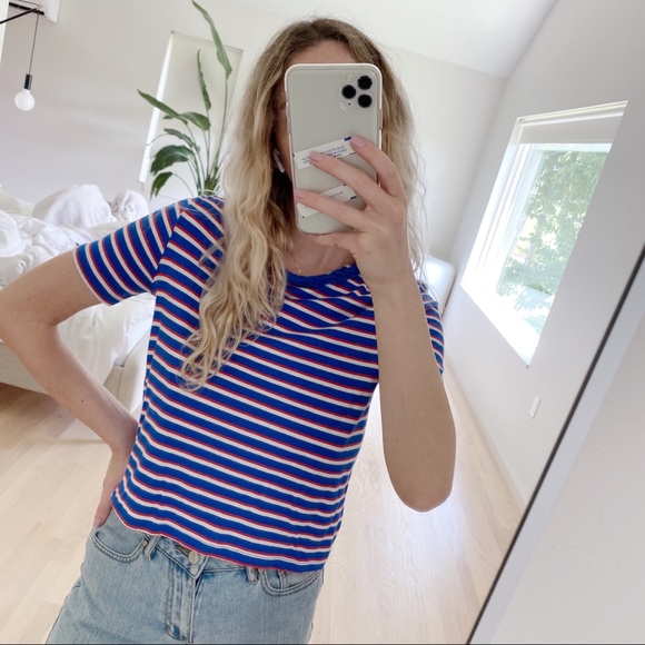 Zara Striped Crop Top - Picture 2 of 8